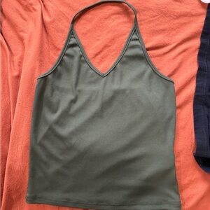 Olive Green Halter Neck Top